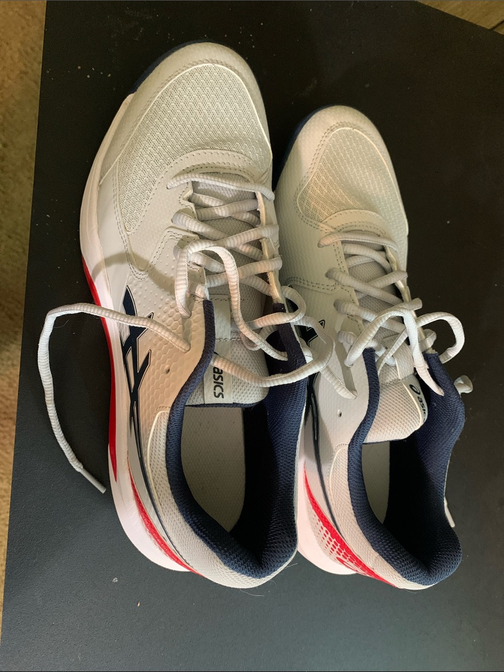 ASICS White Navy Red Men's Athletic Running Shoes